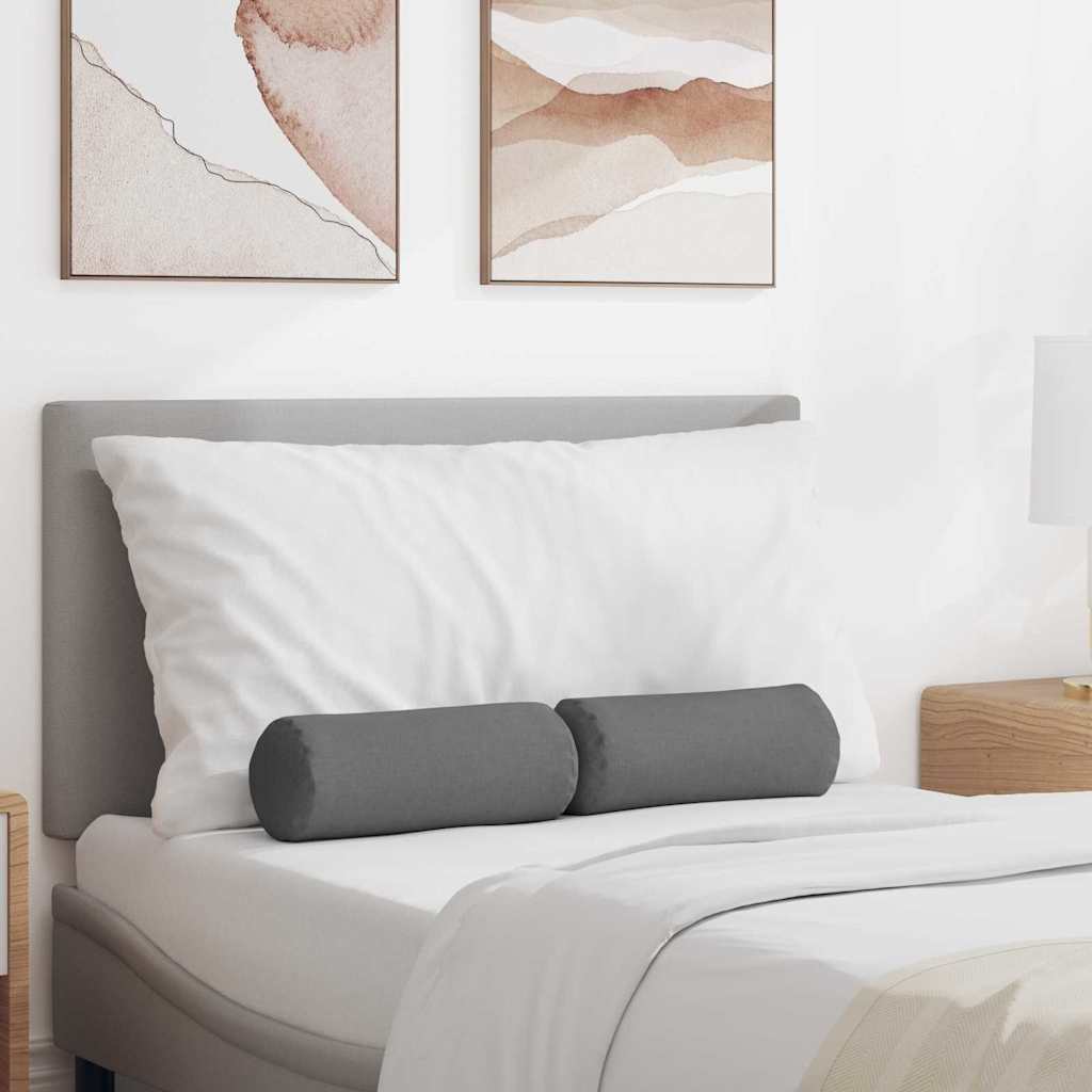 Cuscini a rullo 2 pcs Grigio scuro Ø 15 x 40 cm Tessuto