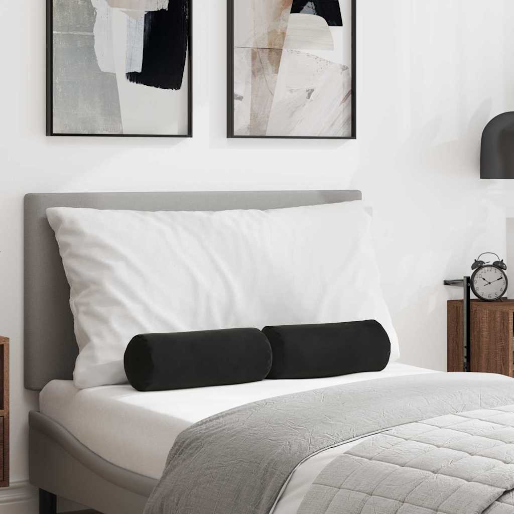 Cuscini a rullo 2 pcs Nero Ø 15 x 40 cm Tessuto in Cords | homemem39