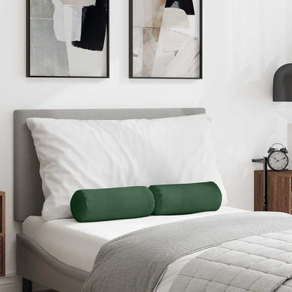 Cuscini a rullo 2 pcs Verde Scuro Ø 15 x 40 cm Tessuto in Cords | homemem39