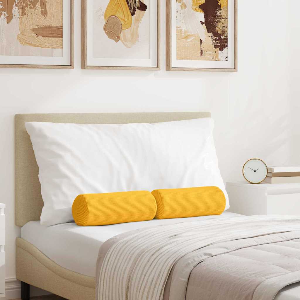 Cuscini a rullo 2 pcs Giallo Chiaro Ø 15 x 40 cm | homemem39