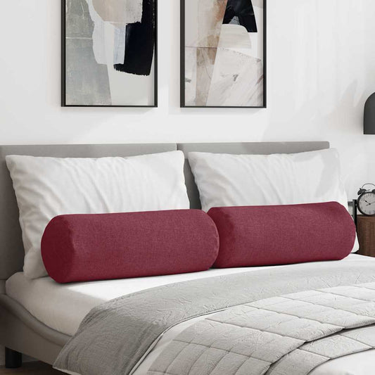 Cuscini a rullo 2 pcs Rosso Vino Ø 25 x 70 cm Tessuto | homemem39