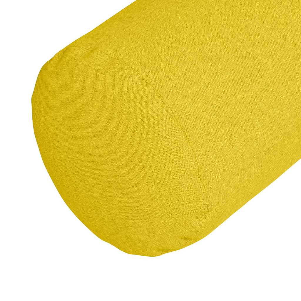 Cuscini a rullo 2 pcs Giallo Chiaro Ø 25 x 70 cm Tessuto | homemem39
