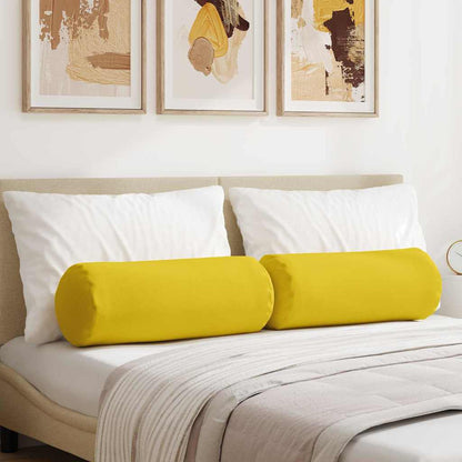 Cuscini a rullo 2 pcs Giallo Chiaro Ø 25 x 70 cm Tessuto | homemem39