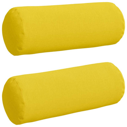 Cuscini a rullo 2 pcs Giallo Chiaro Ø 25 x 70 cm Tessuto | homemem39