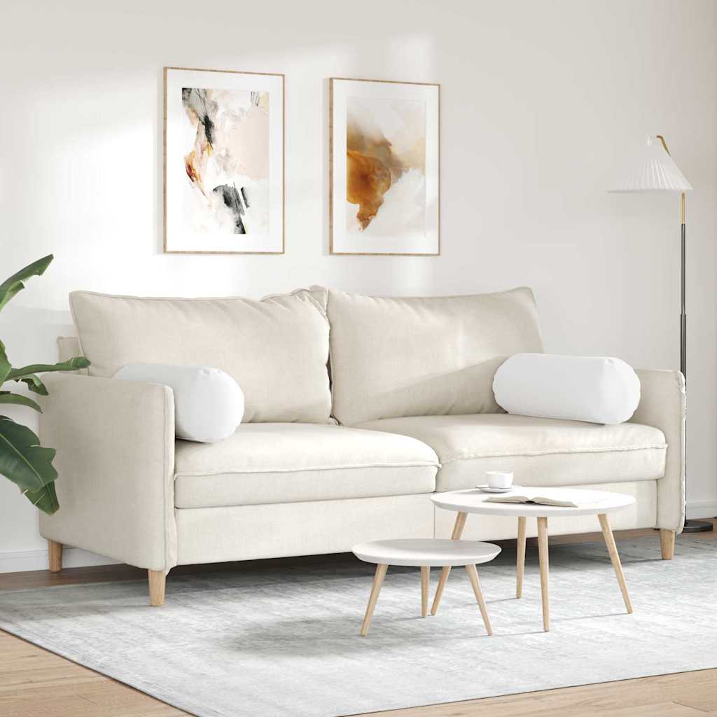 Cuscini a rullo 2 pcs Bianco Ø 25 x 70 cm Tessuto | homemem39