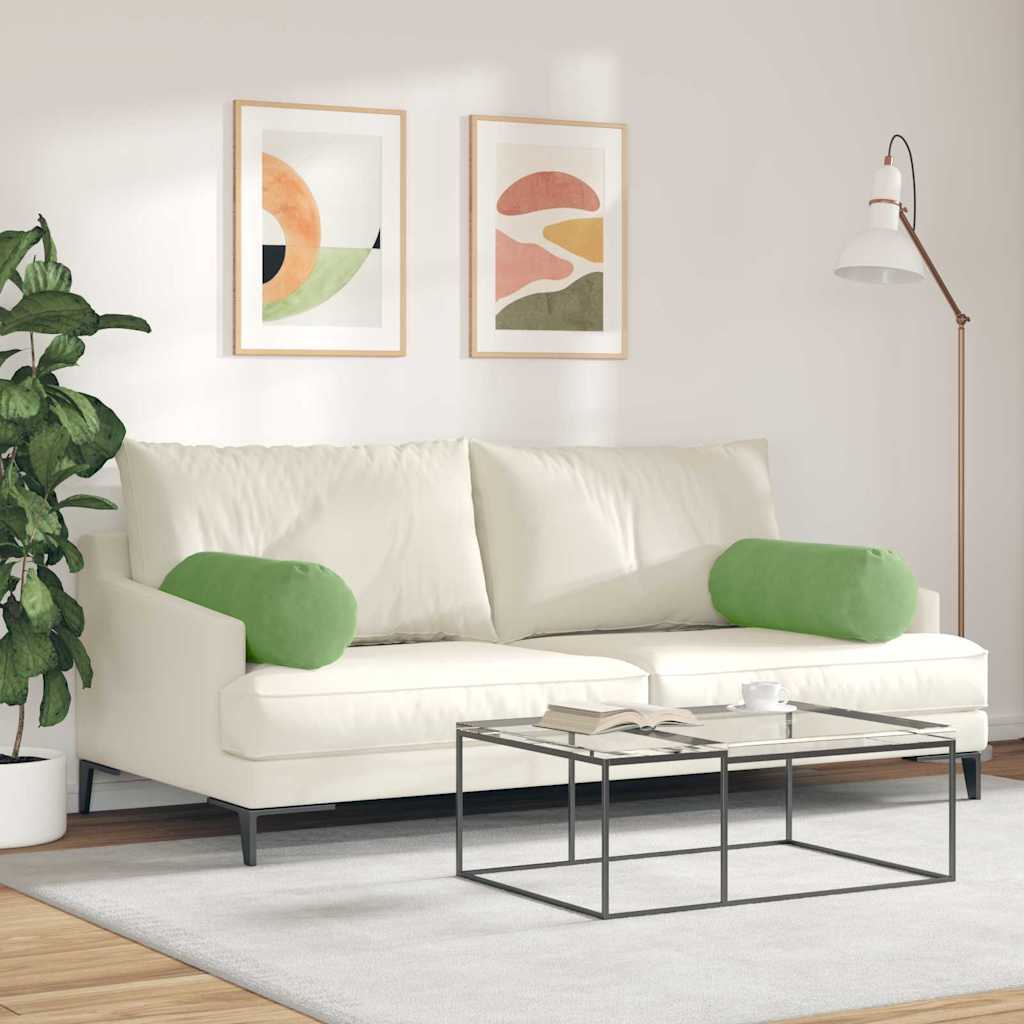 Cuscini a rullo 2 pcs Verde chiaro Ø 25 x 70 cm | homemem39