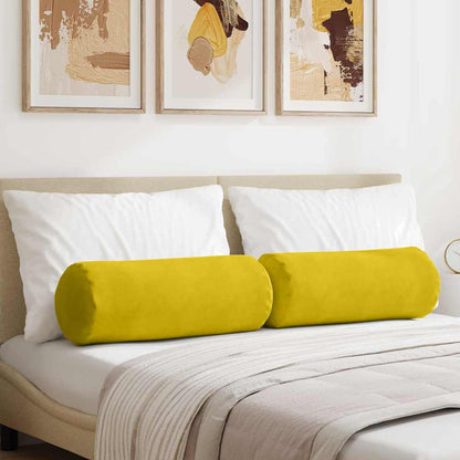 Cuscini a rullo 2 pcs Giallo Ø 25 x 70 cm Tessuto in Cords | homemem39