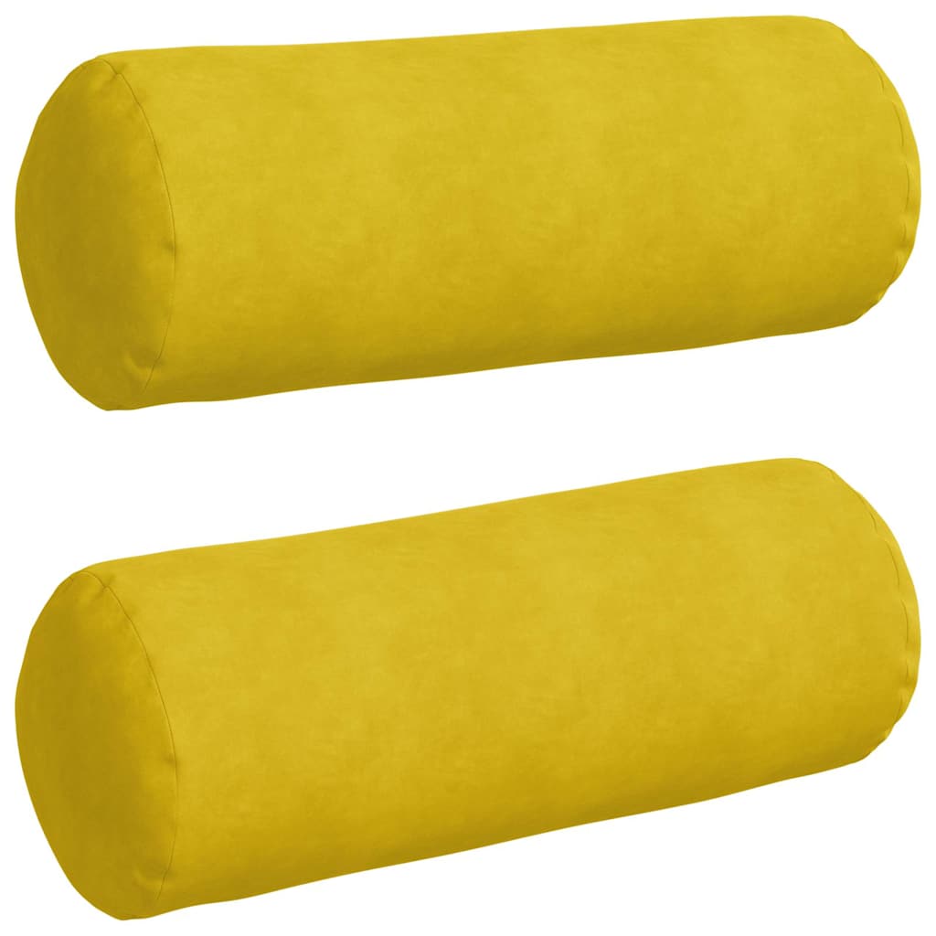 Cuscini a rullo 2 pcs Giallo Ø 25 x 70 cm Tessuto in Cords | homemem39