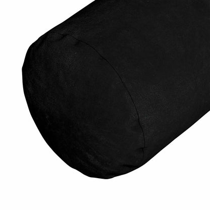Cuscini a rullo 2 pcs Nero Ø 25 x 70 cm Tessuto in Microfibra | homemem39