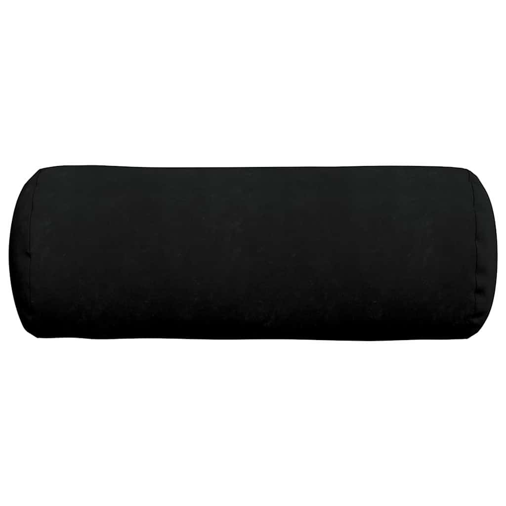 Cuscini a rullo 2 pcs Nero Ø 25 x 70 cm Tessuto in Microfibra | homemem39