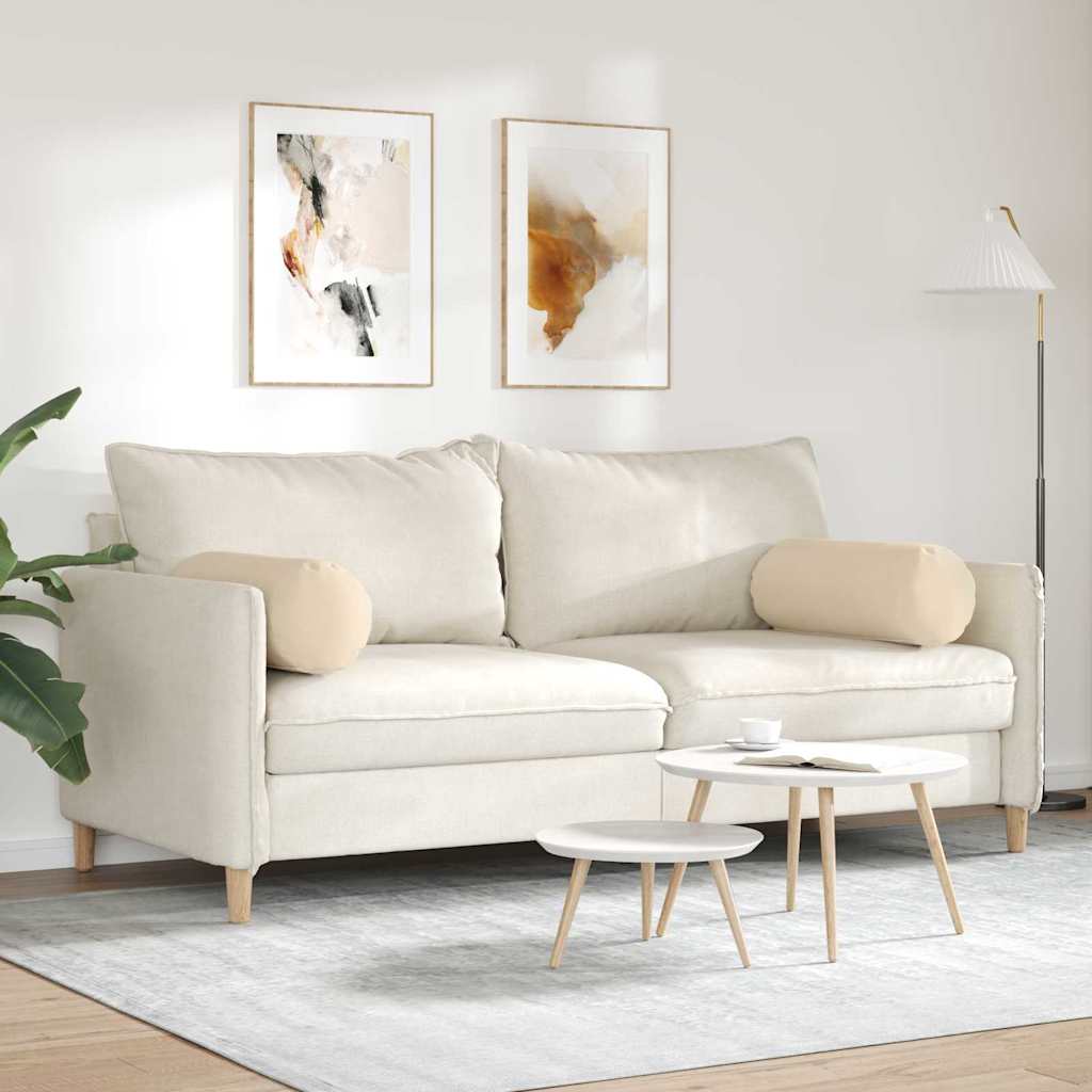 Cuscini a rullo 2 pcs Crema Ø 25 x 70 cm Tessuto in Microfibra | homemem39
