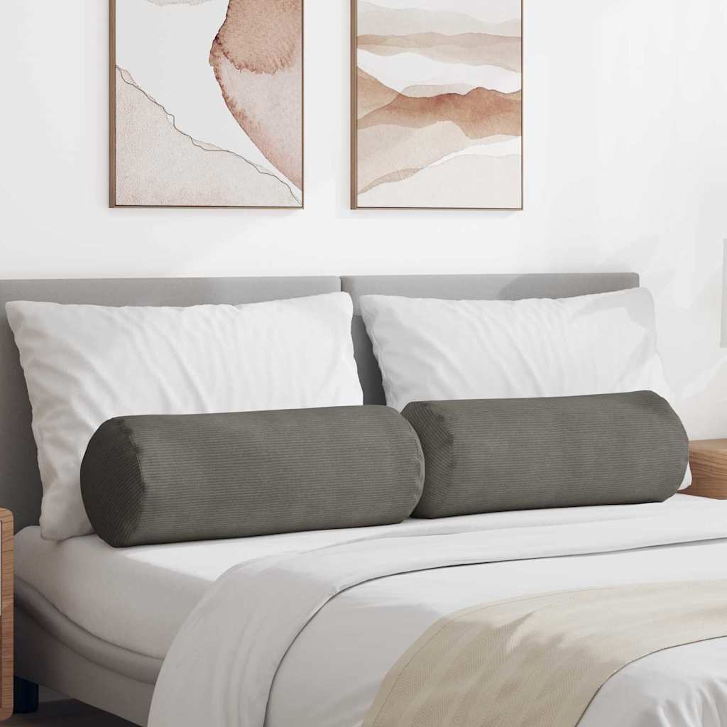 Cuscini a rullo 2 pcs Grigio chiaro Ø 25 x 70 cm | homemem39