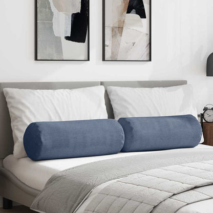 Cuscini a rullo 2 pcs Blu Ø 25 x 70 cm Tessuto in Cords | homemem39