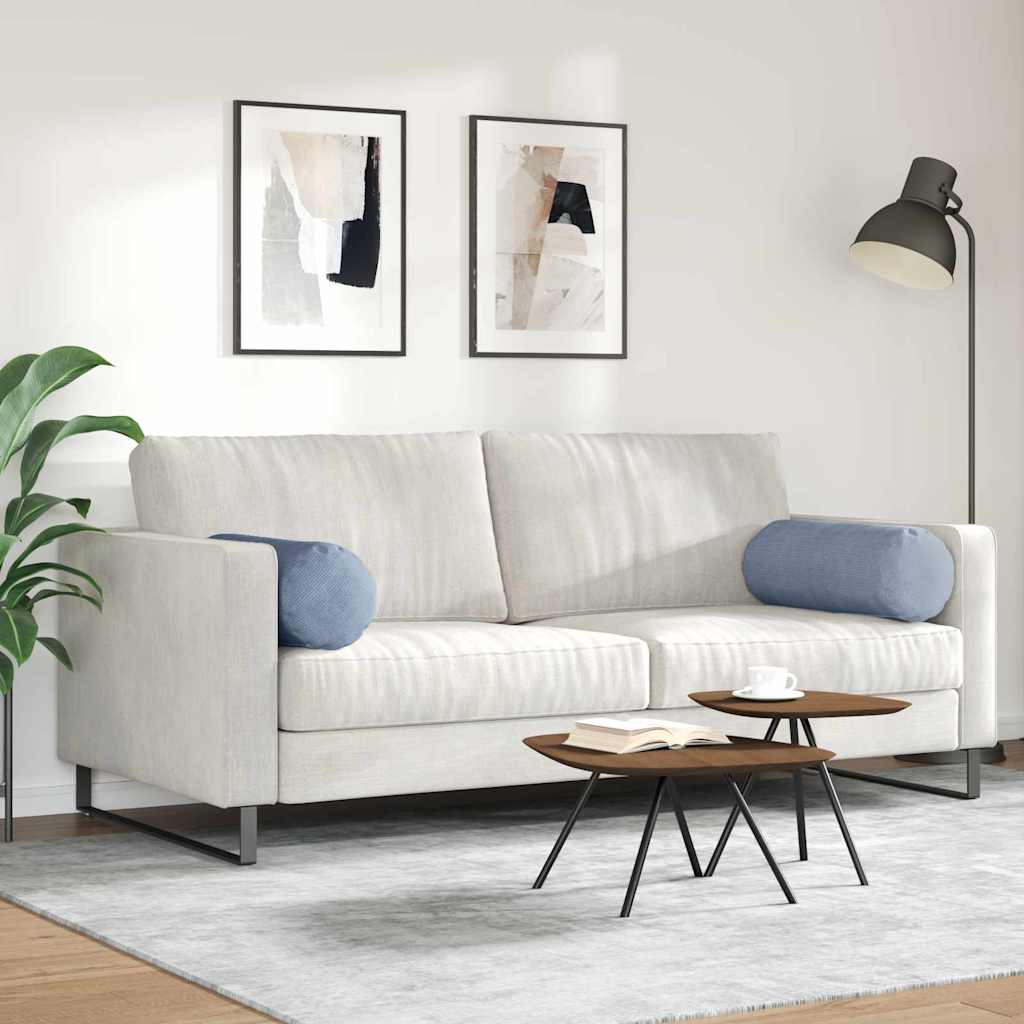 Cuscini a rullo 2 pcs Blu Ø 25 x 70 cm Tessuto in Cords | homemem39