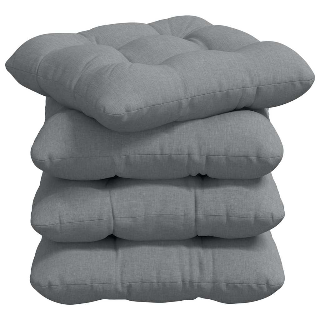 Cuscini per Seduta 4 pcs Grigio chiaro 40 x 40 x 12 cm Tessuto | homemem39