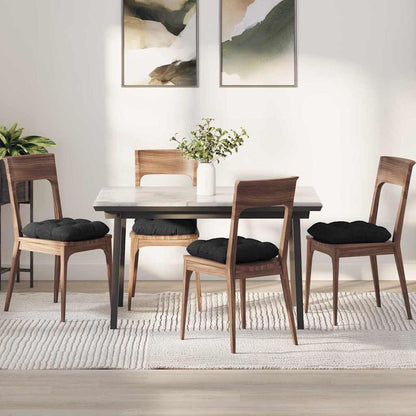 Cuscini per Seduta 4 pcs Nero 40 x 40 x 12 cm Tessuto | homemem39