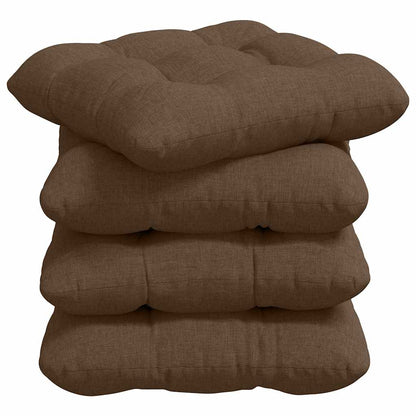 Cuscini per Seduta 4 pcs Marrone 40 x 40 x 12 cm Tessuto | homemem39