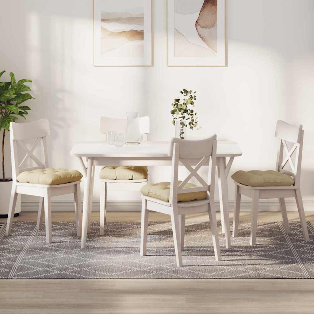 Cuscini per Seduta 4 pcs Crema 40 x 40 x 12 cm Tessuto | homemem39