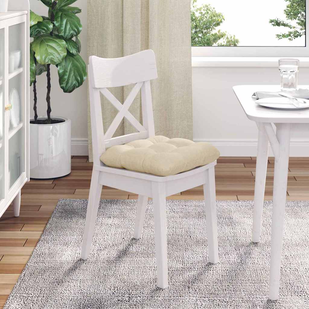 Cuscini per Seduta 4 pcs Crema 40 x 40 x 12 cm Tessuto | homemem39