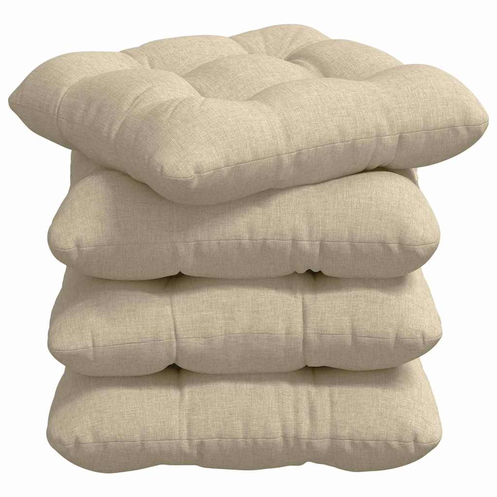Cuscini per Seduta 4 pcs Crema 40 x 40 x 12 cm Tessuto | homemem39