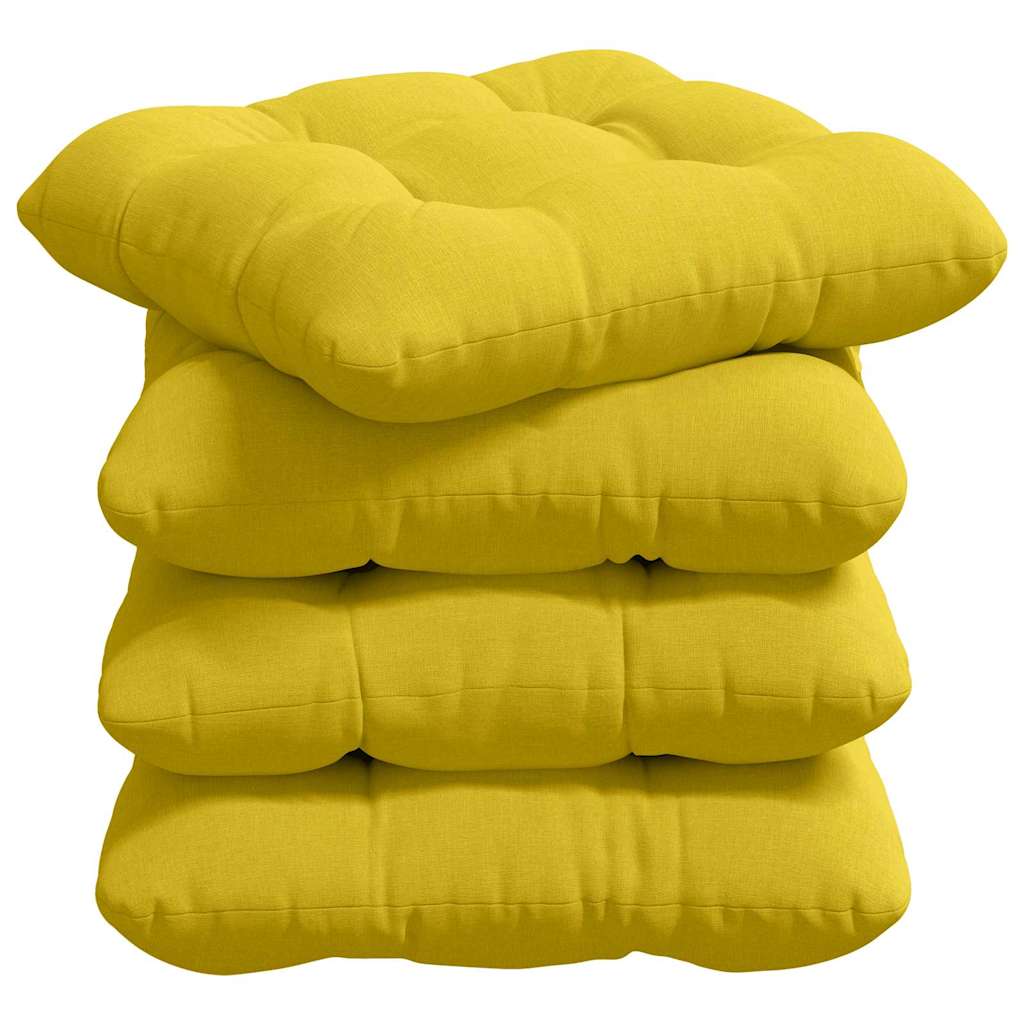 Cuscini per Seduta 4 pcs Giallo Chiaro 40 x 40 x 12 cm Tessuto | homemem39