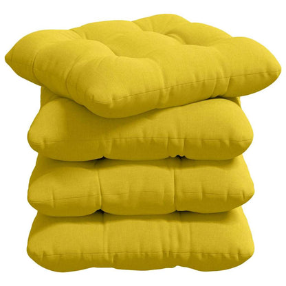 Cuscini per Seduta 4 pcs Giallo Chiaro 40 x 40 x 12 cm Tessuto | homemem39