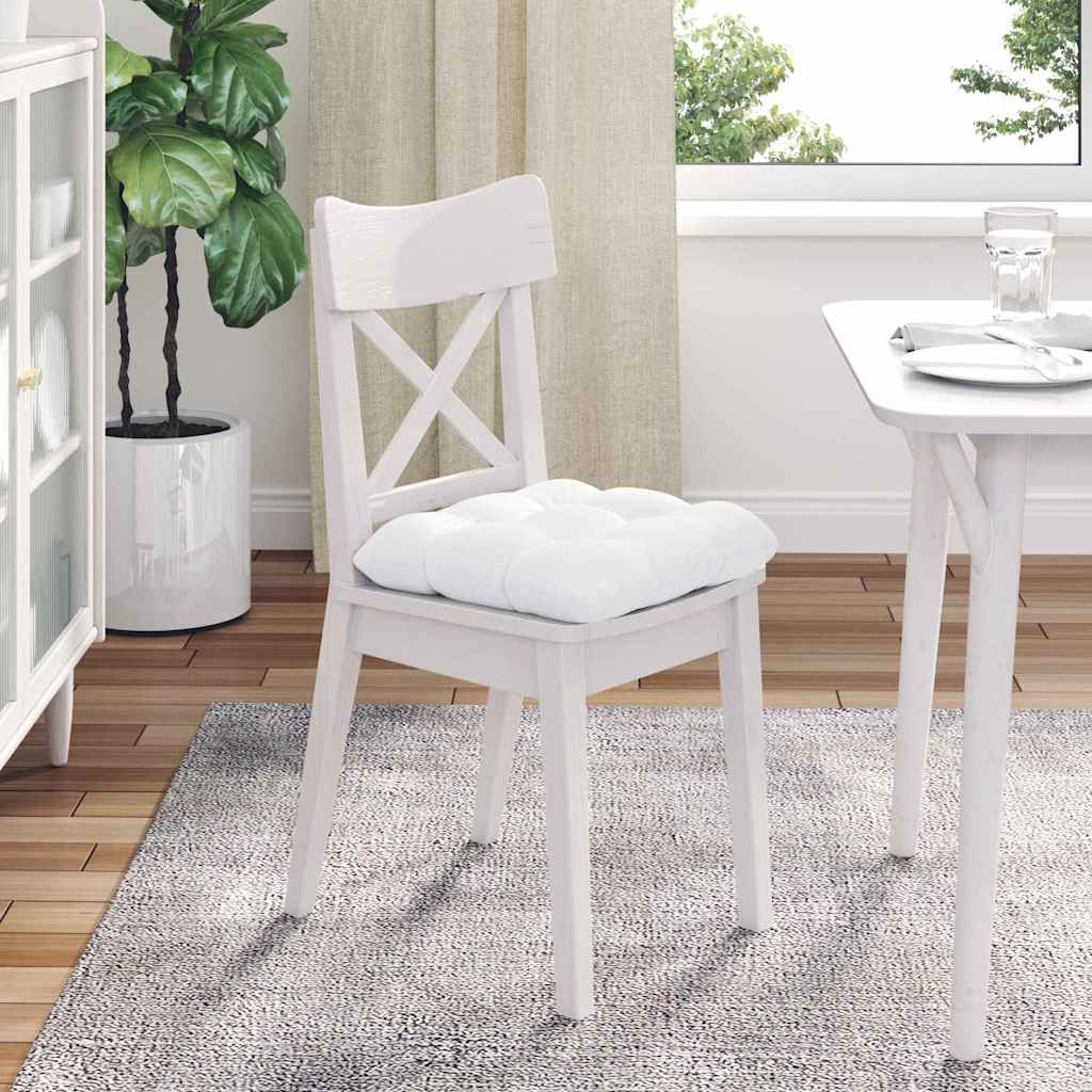 Cuscini per Seduta 4 pcs Bianco 40 x 40 x 12 cm Tessuto | homemem39