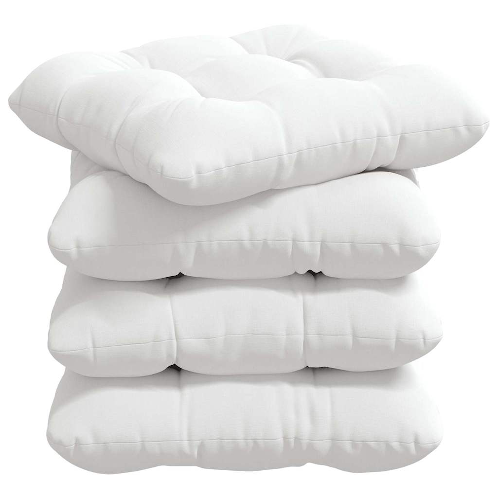 Cuscini per Seduta 4 pcs Bianco 40 x 40 x 12 cm Tessuto | homemem39