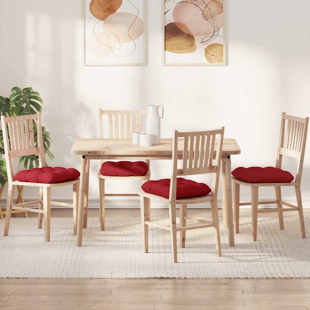 Cuscini per Seduta 4 pcs Rosso 40 x 40 x 12 cm Tessuto | homemem39