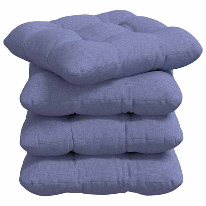 Cuscini per Seduta 4 pcs Blu jeans 40 x 40 x 12 cm Tessuto | homemem39