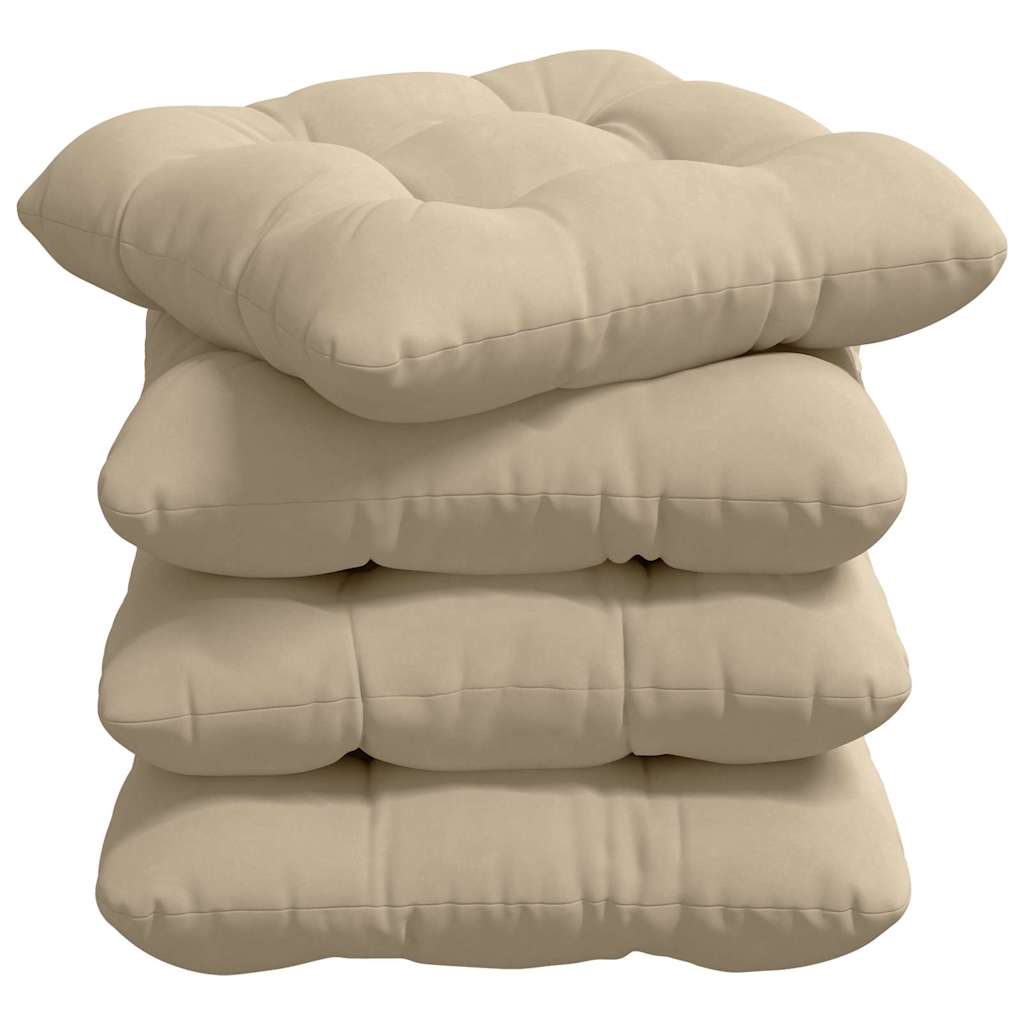 Cuscini per Seduta 4 pcs Crema 40 x 40 cm Tessuto in Microfibra | homemem39