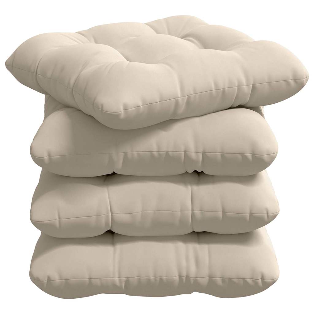 Cuscini per Seduta 4 pcs Beige 40 x 40 cm Tessuto in Microfibra | homemem39