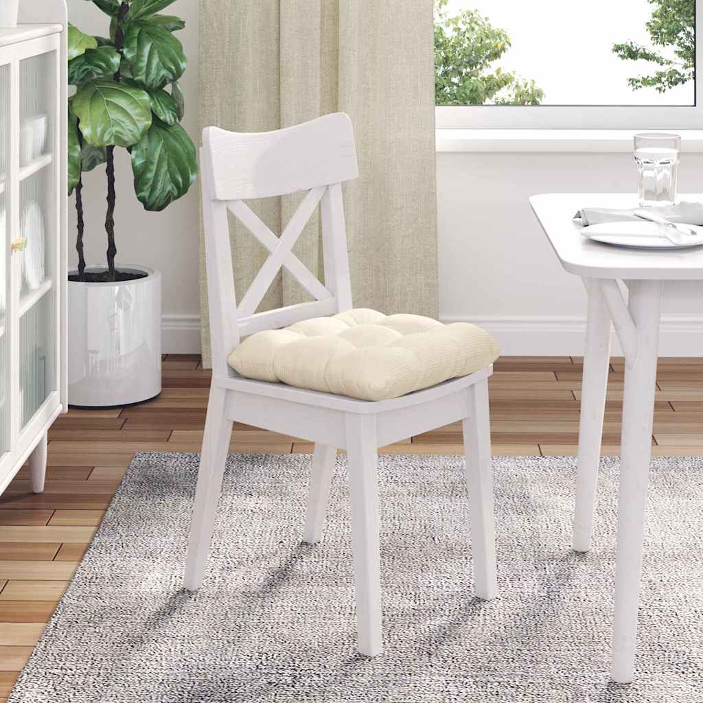 Cuscini per Seduta 4 pcs Crema 40 x 40 cm Tessuto in Cords | homemem39