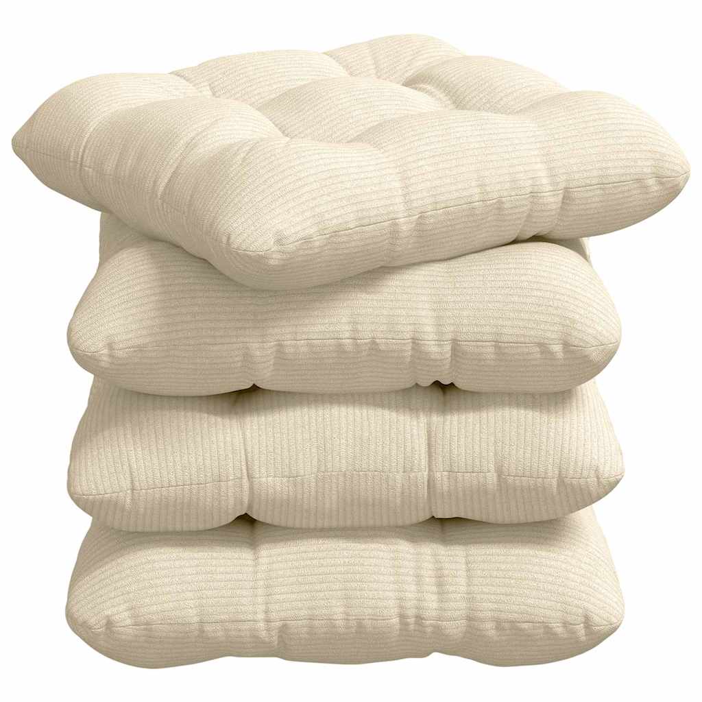 Cuscini per Seduta 4 pcs Crema 40 x 40 cm Tessuto in Cords | homemem39