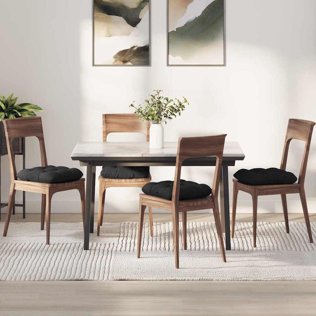 Cuscini per Seduta 4 pcs Nero 45 x 45 x 12 cm Tessuto | homemem39