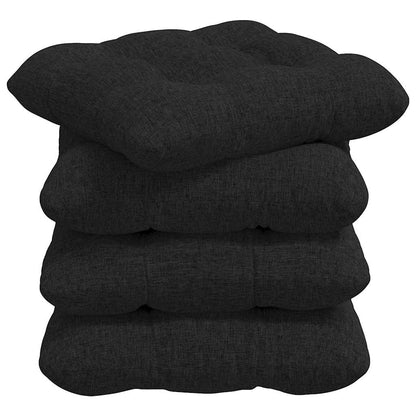 Cuscini per Seduta 4 pcs Nero 45 x 45 x 12 cm Tessuto | homemem39