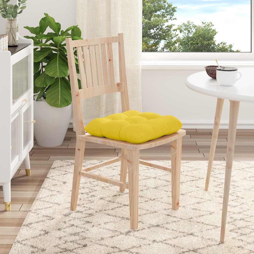 Cuscini per Seduta 4 pcs Giallo Chiaro 45 x 45 x 12 cm Tessuto | homemem39