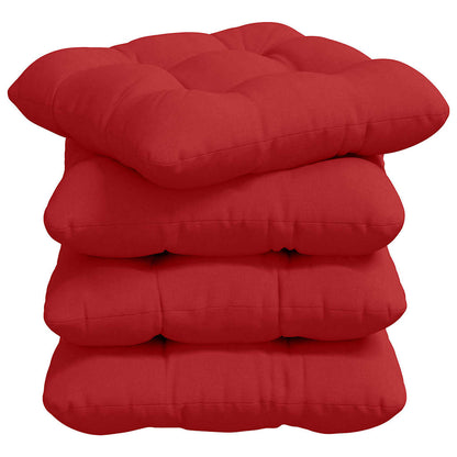Cuscini per Seduta 4 pcs Rosso 45 x 45 x 12 cm Tessuto | homemem39