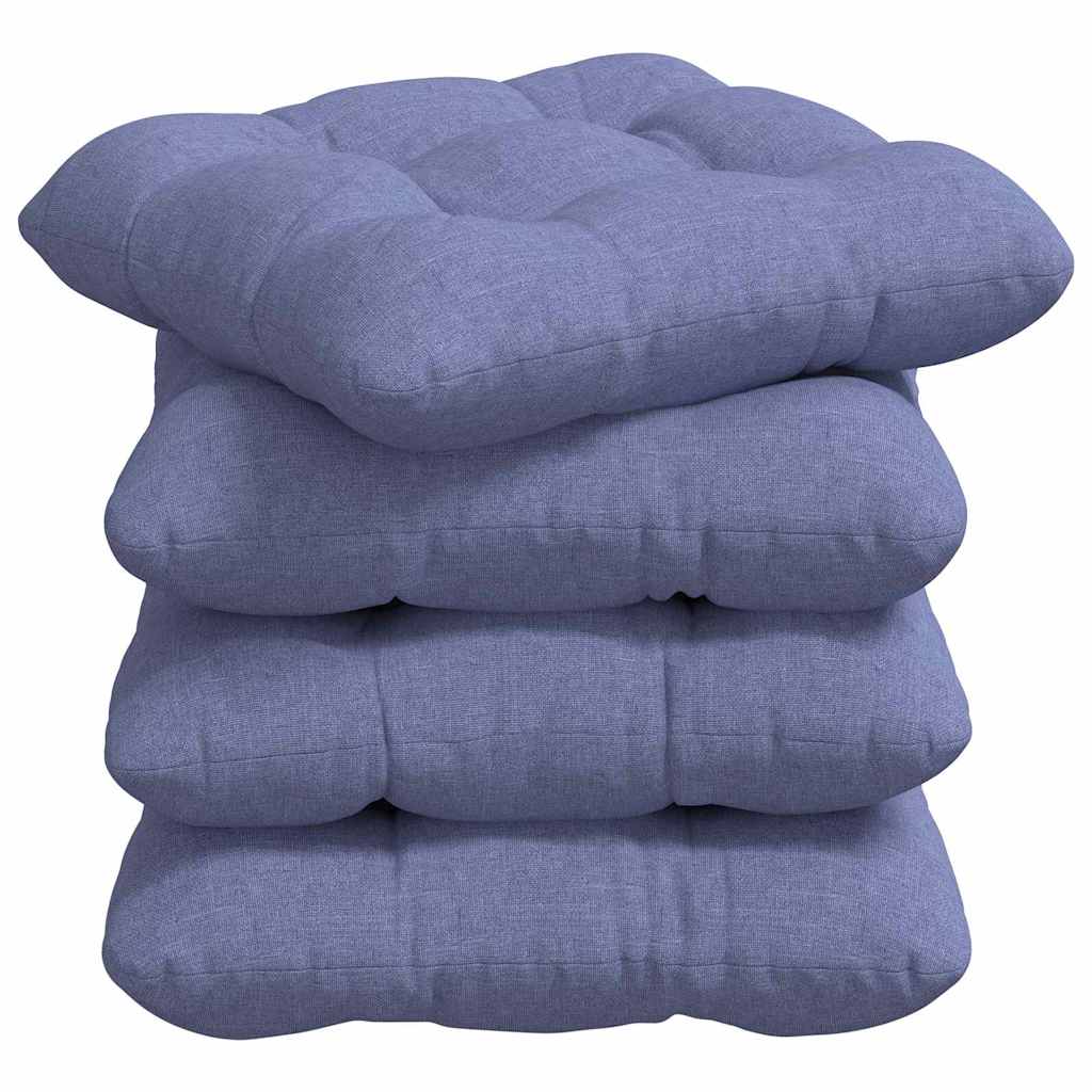 Cuscini per Seduta 4 pcs Blu jeans 45 x 45 x 12 cm Tessuto | homemem39