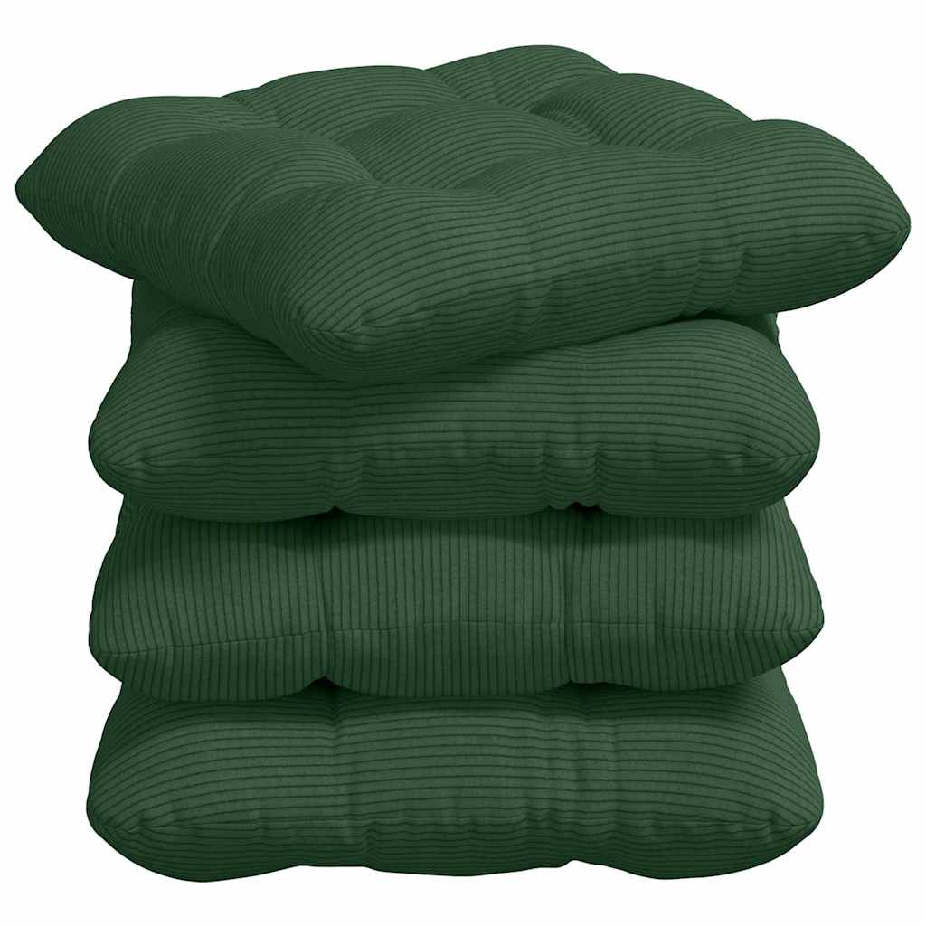 Cuscini per Seduta 4 pcs Verde Scuro 45 x 45 cm | homemem39
