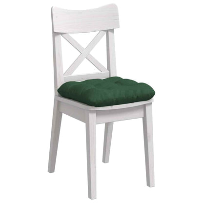 Cuscini per Seduta 4 pz Tessuto in Cords Verde Scuro 45 x 45 cm