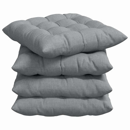 Cuscini per Seduta 4 pcs Grigio chiaro 40 x 40 x 6 cm Tessuto
