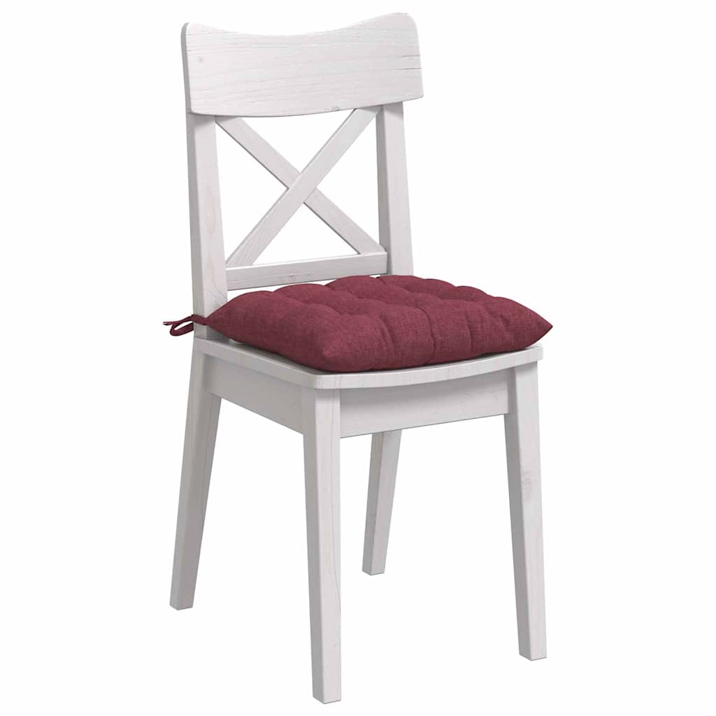 Cuscini per Seduta 4 pcs Rosso Vino 40 x 40 x 6 cm Tessuto