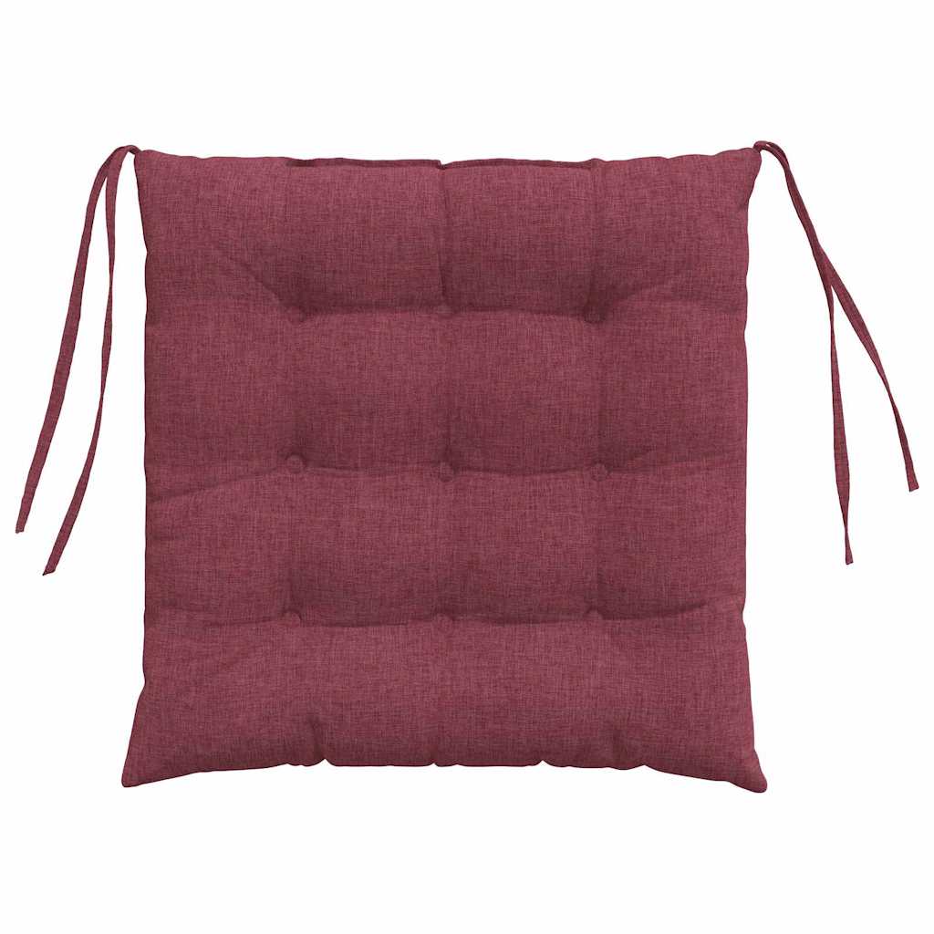 Cuscini per Seduta 4 pcs Rosso Vino 40 x 40 x 6 cm Tessuto | homemem39
