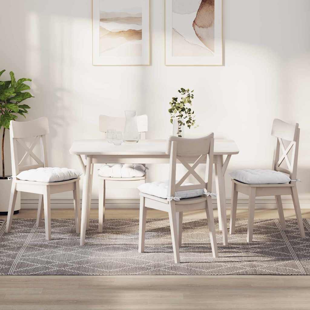 Cuscini per Seduta 4 pcs Bianco 40 x 40 x 6 cm Tessuto | homemem39