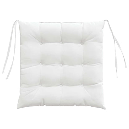 Cuscini per Seduta 4 pcs Bianco 40 x 40 x 6 cm Tessuto | homemem39