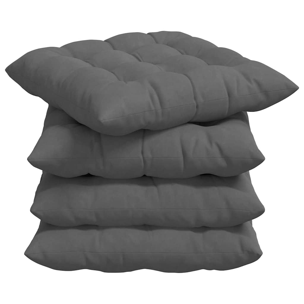 Cuscini per Seduta 4 pcs Grigio scuro 40 x 40 x 6 cm Microfibra | homemem39