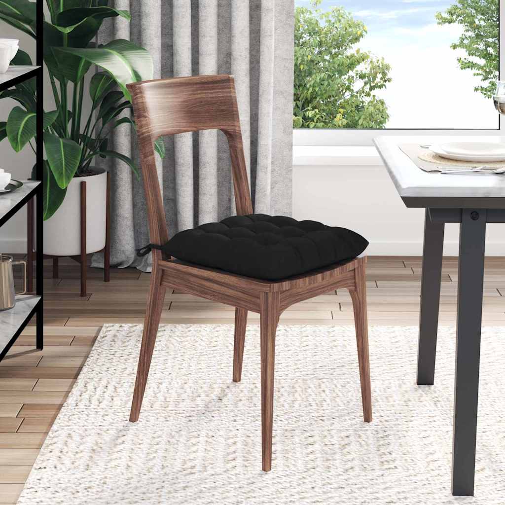 Cuscini per Seduta 4 pcs Nero 40 x 40 x 6 cm Microfibra