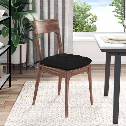 Cuscini per Seduta 4 pcs Nero 40 x 40 x 6 cm Microfibra