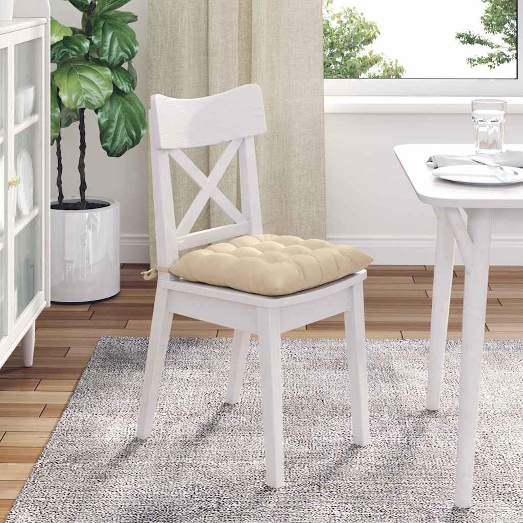 Cuscini per Seduta 4 pcs Crema 40 x 40 x 6 cm Microfibra